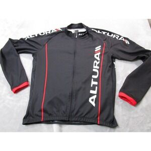 Altura Technical Bike Wear Mens XXL Long Sleeve Cycling Jersey Black Red Zip